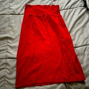 Red pencil skirt